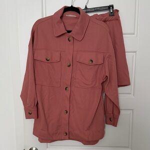 Mango Dusty Rose matching set - shirt and shorts